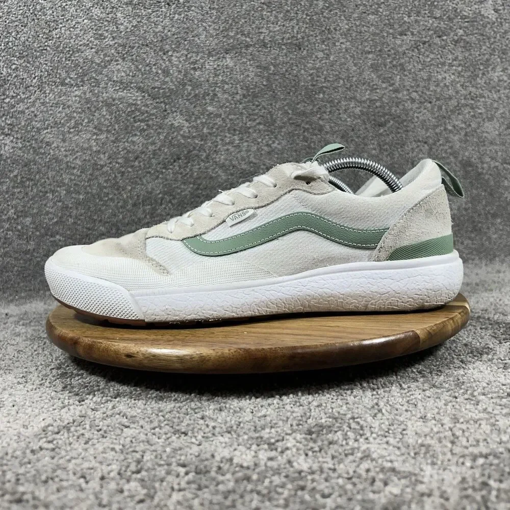 Vans UltraRange Exo Mens Size 12 White Suede Green Athletic Outdoor Shoes Used